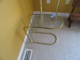 BRASS AND GLASS TOP SIDE TABLE