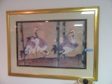 GOLD FRAMED ORIENTAL STYLE BIRD PICTURE