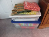 2 TOTES OF GIFT BAGS, WRAPPING PAPER, AND ETC