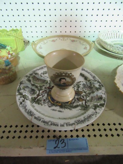 LUDWIG II K?NIG VON BAYERN PLATE AND GOBLET