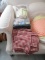 CANON LOVESEAT OR SOFA SLIPCOVER AND RED PLAID CURTAINS
