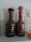 2 COLLECTIBLE BROWN GLASS DECANTERS