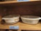 GLASBAKE BAKING DISH. FIRE KING BAKING DISH WITH LID AND BURGER KING PIE BA
