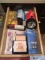 HARDWARE. EXTENSION CORD. FLASHLIGHTS AND ETC IN DRAWER