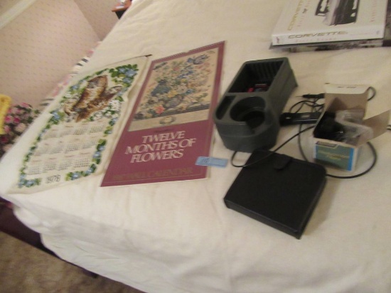 1987 12 MONTHS OF FLOWERS WALL CALENDAR. 1978 CLOTH TOWEL CALENDAR. CD HOLD