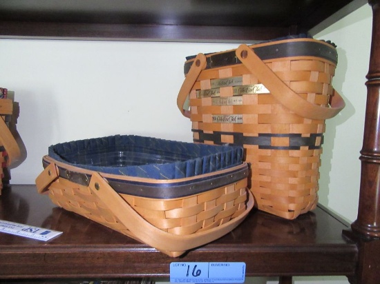 1997 LONGABERGER COLLECTORS CLUB MEMBERSHIP BASKET WITH INSERT. 2001 LONGAB