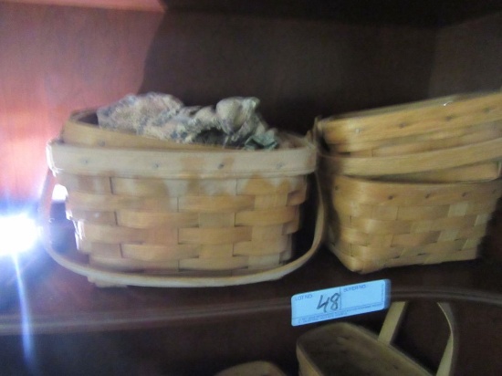 1983 LONGABERGER BASKETS. ALL HAVE INSERTS EXCEPT ONE