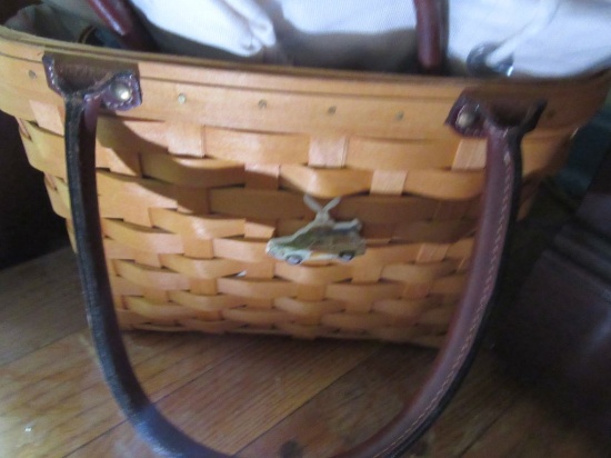 2001 LONGABERGER BASKETS WITH HANDLES AND EXTRA CANVAS LINERS