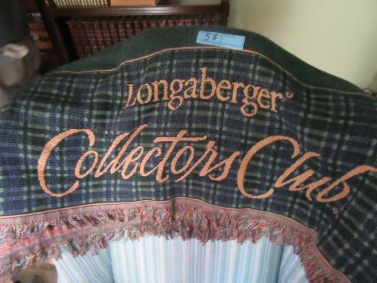LONGABERGER COLLECTORS CLUB THROW. 5 FOOT BY 3-1/2 FOOT
