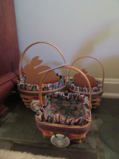 1997 LONGABERGER EASTER BASKET WITH INSERT. 1999 LONGABERGER BASKET WITH WO