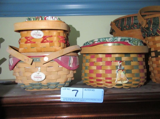 3 LONGABERGER BASKETS - CHRISTMAS COLLECTION 2003 EDITION CAROLING BASKET W