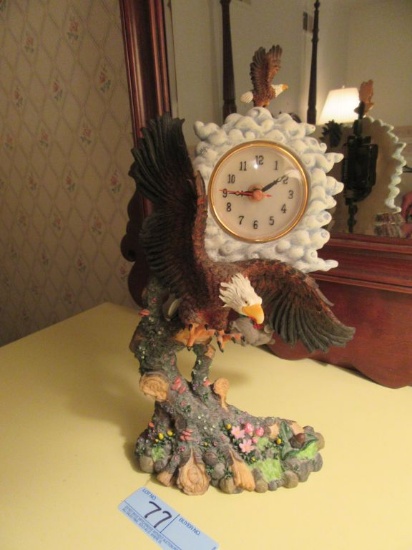 BATTERY POWERED EAGLE CLOCK. MADE IN CHINA