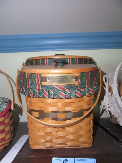 2 LONGABERGER BASKETS - 1998 CHRISTMAS EDITION GLAD TIDINGS BASKET WITH LID