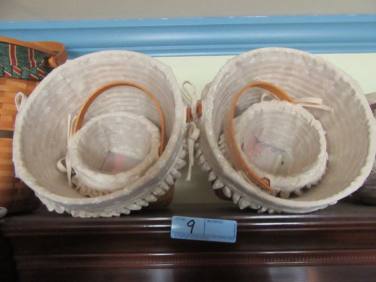 4 LONGABERGER BASKETS - 3 ARE 1998 AND 1 IS 1997. ALL HAVE INSERTS