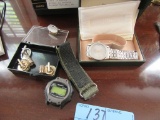 HAMILTON MEN'S WATCH, CUFFLINKS, AND ETC