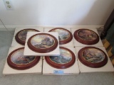 THOMAS KINKADE GUIDING LIGHTS OVAL PLATES IN WOOD FRAMES. THE BRADFORD EXCHANGE