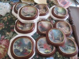 THOMAS KINKADE COLLECTOR'S SQUARE PLATES IN WOOD FRAMES BY BRADFORD EXCHANGE