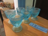 BLUE GLASS LONGABERGER CUPS