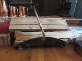 BRASS LOG RACK WITH LOGS
