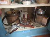 BAR SET, ICE BUCKETS, AND OTHER BAR ITEMS
