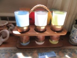 ANCHOR HOCKING NAUTICAL DRINK SET WITH CARRIER