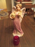 UNITED DESIGN CORPORATION PLASTIC ANGELS COLLECTION FIGURINE WITH CRANBERRY
