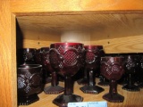 AVON CRANBERRY STEMWARE