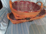2001 LONGABERGER BASKET WITH DIVIDED INSERT. 2000 LONGABERGER BASKET WITH D