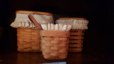 1998 LONGABERGER TISSUE BASKET. 1998 BASKET WITH INSERT. 1998 BASKET, NO IN