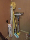BROOMS. TURBO WASH. CURTAIN RODS AND ETC