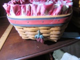 1998 LONGABERGER BASKET WITH DIVIDED INSERT. 2001 LONGABERGER BASKET WITH D