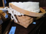 1998 LONGABERGER BASKET WITH INSERT. LONGABERGER BASKET, NO DATE OR INSERT.