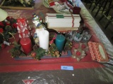 CHRISTMAS CANDLES, DECORATIONS, AND ETC
