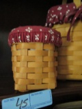 1998 LONGABERGER BASKET WITH INSERT. 2000 LONGABERGER BASKET, NO INSERT.