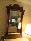 BEVELED MIRROR WITH CHERRY FRAME