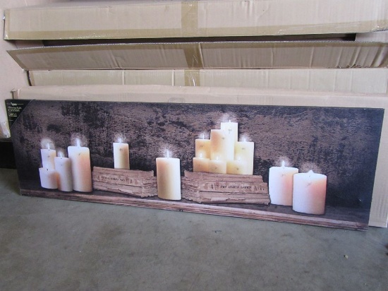 1 LIGHTED MANTLE OF CANDLES CANVAS