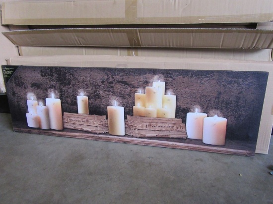 1 CASE (5 PIECES) OF LIGHTED MANTLE OF CANDLES CANVASES