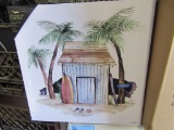 7 LIGHTED TIKI HUT CANVASES