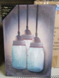 1 CASE (12 PIECES) OF LIGHTED CANNING JAR CHANDELIER CANVASES