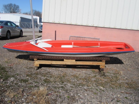 13' 9" TED WILLIAMS JET WIND SAILBOAT. SEARS. 500 LB CAPACITY.