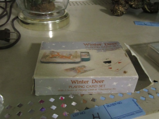 VINTAGE WINTER DEER PLAYING CARD SET