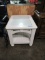WHITE PAINTED GLASS TOP END TABLE