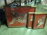 3 OIL ON BOARD DOG PAINTINGS