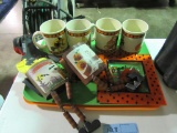 HALLOWEEN MUGS, DECORATIONS, AND TRAYS