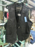 LEATHER VEST SIZE 46 AND BOLO TIE