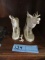 MOOSE FIGURINES. CANNOT MAKE OUT NAME ON BOTTOM. ONE HAS BEEN REPAIRED AND