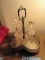 SILVERPLATE AND GLASS CONDIMENT SET