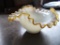 AMBER COLORED FLUTED MILK GLASS BOWL