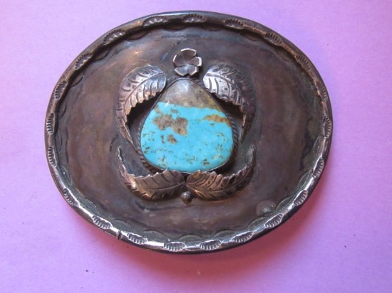 TURQUOISE TURTLE SHAPED BELT BUCKLE