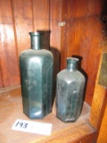 GREEN BOTTLES. THE LARGER ONE PATENTED MARCH 10TH 1868.